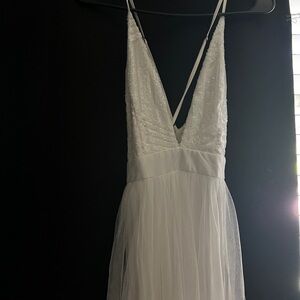 Luxxel white maxi dress with sequins